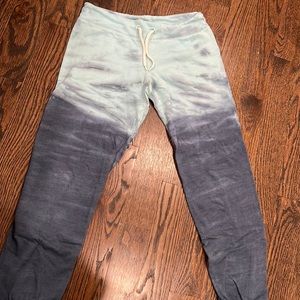 MONROW blue tie dye ombré sweatpants